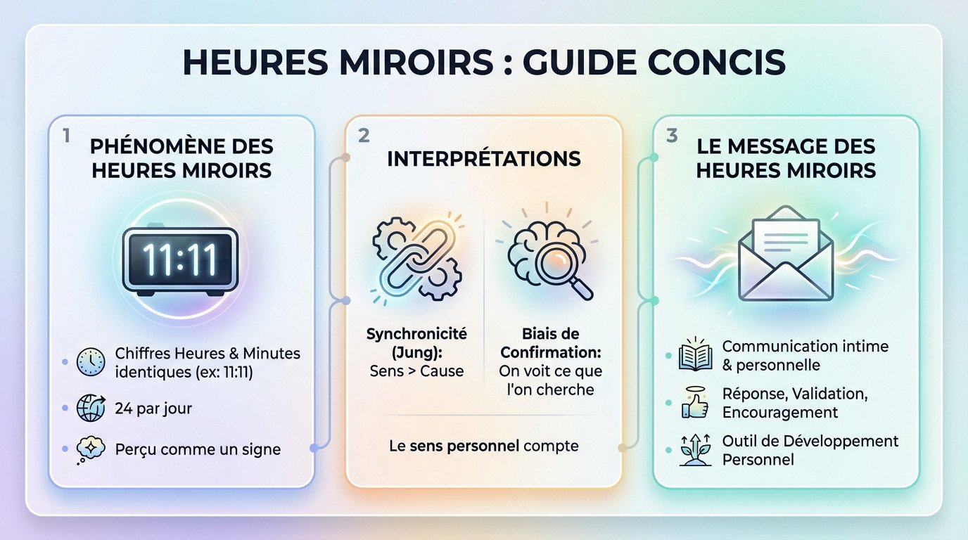 Illustration symbolique d'une horloge numérique affichant une heure miroir